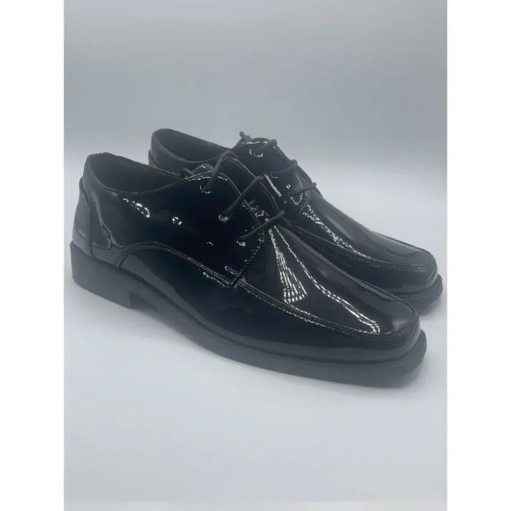 Black Lace Up Patent Dress Shoes‎ Big Kid Size 5